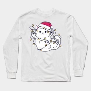 Christmas Lights Cat Long Sleeve T-Shirt